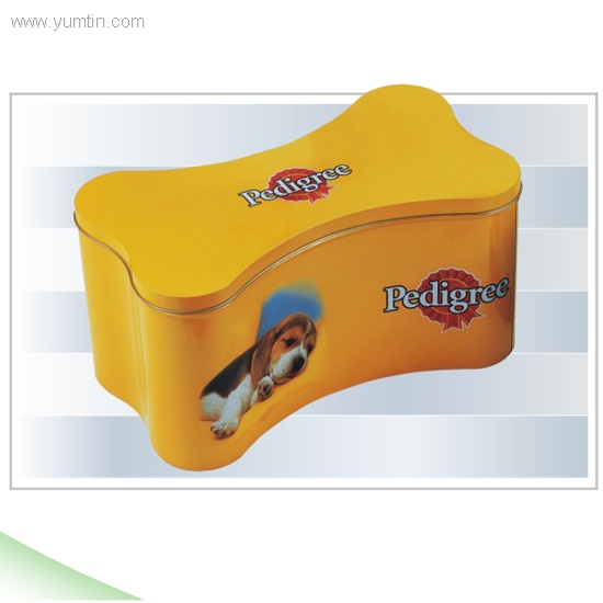 dog bone shape tin box